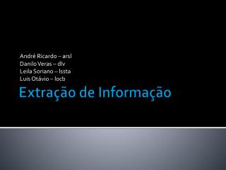 Extração de Informação