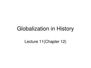 Globalization in History