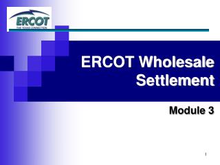 ERCOT Wholesale Settlement