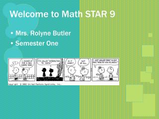 Welcome to Math STAR 9
