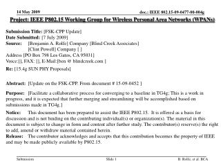 Project: IEEE P802.15 Working Group for Wireless Personal Area Networks (WPANs)