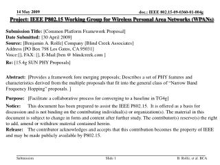 Project: IEEE P802.15 Working Group for Wireless Personal Area Networks (WPANs)