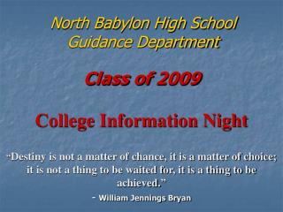 North Babylon High School Guidance Department