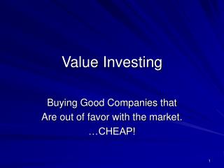 Value Investing