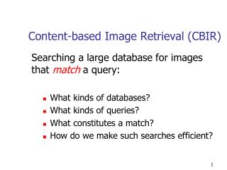 Content-based Image Retrieval (CBIR)