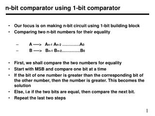 n-bit comparator using 1-bit comparator