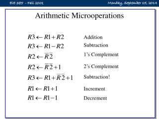 Arithmetic Microoperations