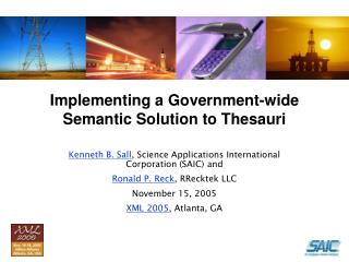 Implementing a Government-wide Semantic Solution to Thesauri