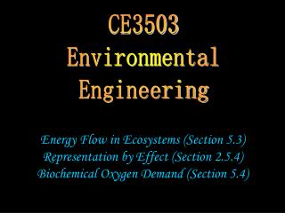 CE3503 Environmental Engineering