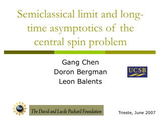 Semiclassical limit and long-time asymptotics of the central spin problem