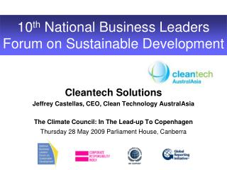 10 th National Business Leaders Forum on Sustainable Development