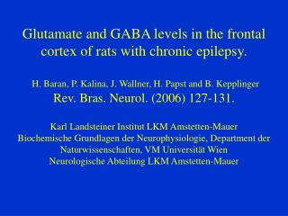 Chronische Epilepsie ca. 70 % der Patienten sind gut einstellbar…