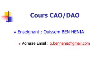 Cours CAO/DAO