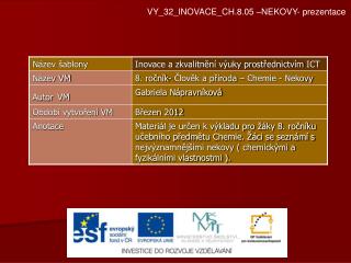 VY_32_INOVACE_CH.8.05 –NEKOVY- prezentace