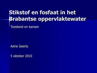 Stikstof en fosfaat in het Brabantse oppervlaktewater