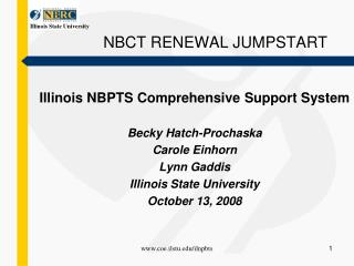 NBCT RENEWAL JUMPSTART