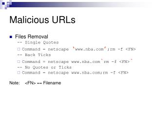 Malicious URLs