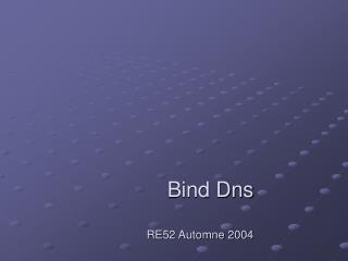 Bind Dns RE52 Automne 2004
