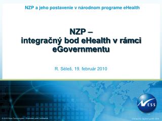 NZP – integračný bod eHealth v rámci eGovernmentu
