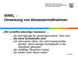 WRRL - Umsetzung von Abwassermaßnahmen