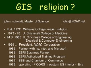 GIS religion ?