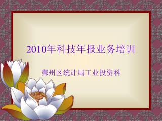 2010 年科技年报业务培训