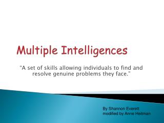 Multiple Intelligences