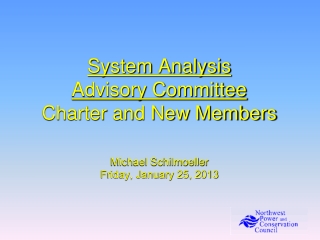 System Analysis Advisory Committee Charter and New Members