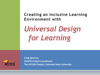 Creating an Inclusive Learning Environment with Universal Design for Learning