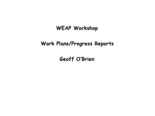 WEAP Workshop
