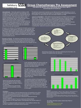 Group Chemotherapy Pre Assessment
