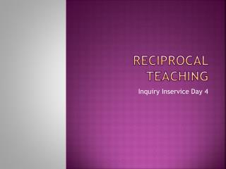 Reciprocal teaching
