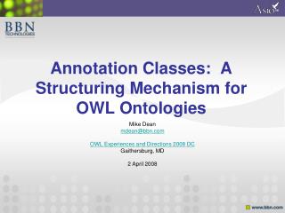 Annotation Classes: A Structuring Mechanism for OWL Ontologies