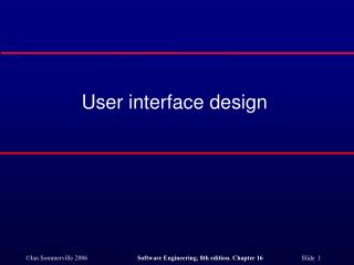 User interface design