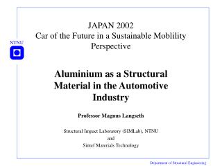 JAPAN 2002 Car of the Future in a Sustainable Moblility Perspective