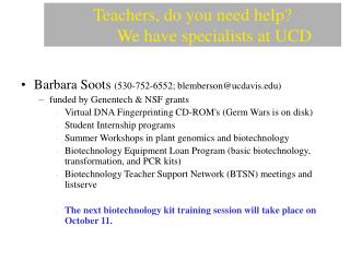 Teachers, do you need help? We have specialists at UCD