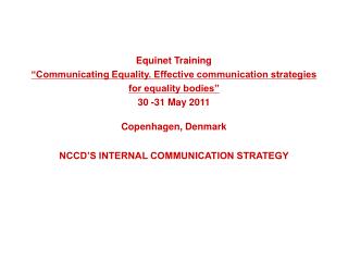 NCCD’S INTERNAL COMMUNICATION STRATEGY