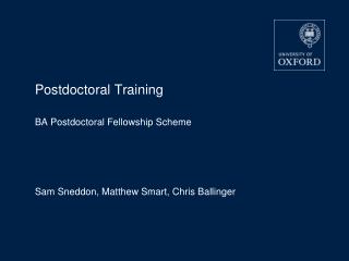 Postdoctoral Training