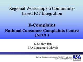 Regional Workshop on Community-based ICT Integration