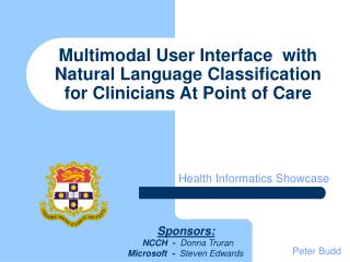 Multimodal User Interface with Natural Language Classification for Clinicians At Point of Care