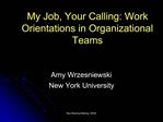 My Job, Your Calling: Work Orientations in Organizational Teams
