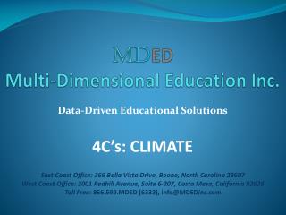 M D ED Multi-Dimensional Education Inc.
