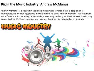 Big in the Music Industry: Andrew McManus