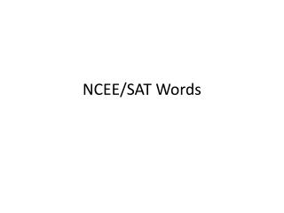 NCEE/SAT Words