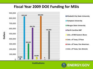 Fiscal Year 2009 DOE Funding for MSIs