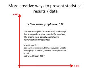 More creative ways to present statistical results / data