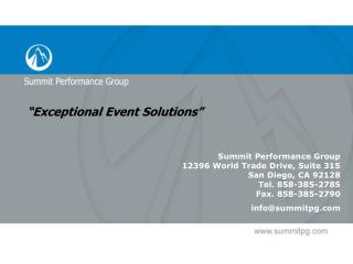 “Exceptional Event Solutions”