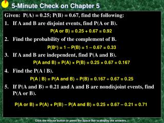 5-Minute Check on Chapter 5