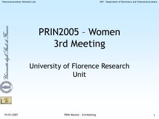 PRIN2005 – Women 3rd Meeting
