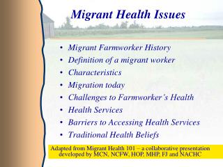 Migrant Health Issues